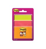 Post-It Super Sticky Post-it Super Sticky notes, 45 vel, 3 formaten, geassorteerde neon kleuren , op blister