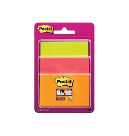 Post-It Super Sticky Post-it Super Sticky notes, 45 vel, 3 formaten, geassorteerde neon kleuren , op blister