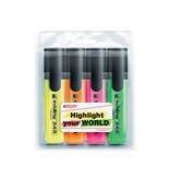 Edding Edding markeerstift 345, etui van 4 stuks in geassorteerde kleuren
