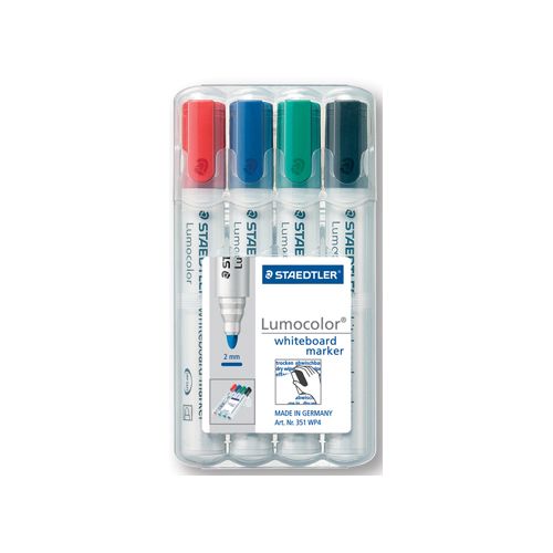 Staedtler Staedtler Lumocolor whiteboardmarker etui van 4 stuks in geassorteerde kleuren