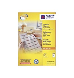 Avery Avery Zweckform 3659, wit, 100 vellen, 12 pervel, 97x42,3mm