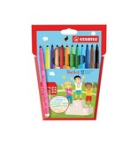 Stabilo STABILO Trio A-Z viltstift, etui van 12 stuks in geassorteerde kleuren