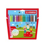 Stabilo STABILO Trio A-Z viltstift, etui van 18 stuks in geassorteerde kleuren