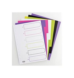 Oxford OXFORD MyColour tabbladen, formaat A4, uit gekleurde PP, 11-gaatsperforatie, 6 tabs
