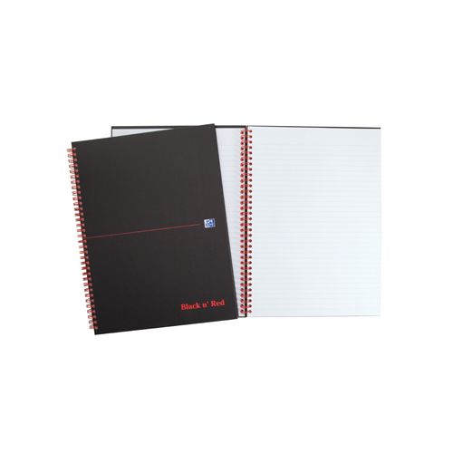 Oxford Oxford BLACK N' RED spiraalblok karton, 140 bladzijden ft A4, gelijnd