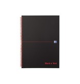Oxford Oxford BLACK N' RED spiraalblok karton, 140 bladzijden ft A4, geruit 5 mm