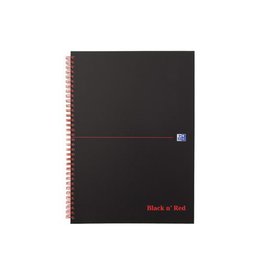 Oxford Oxford BLACK N' RED spiraalblok karton 140bl A4 geruit 5mm