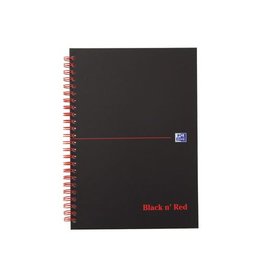 Oxford Oxford BLACK N' RED spiraalblok karton, 140 bladzijden ft A5, geruit 5 mm