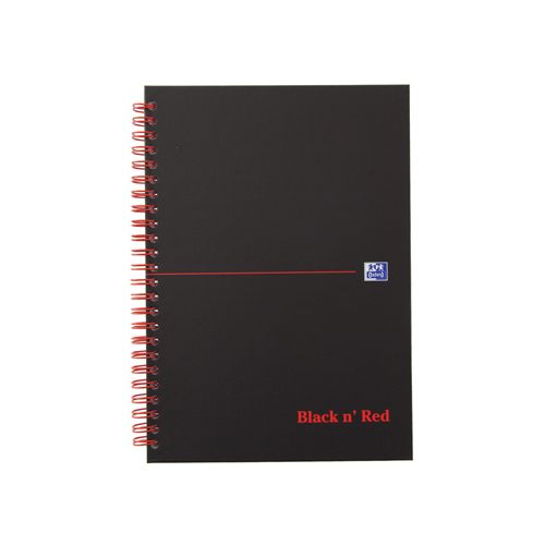 Oxford Oxford BLACK N' RED spiraalblok karton, 140 bladzijden ft A5, geruit 5 mm