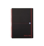 Oxford Oxford BLACK N' RED spiraalblok kunststof, 140 bladzijden ft A4, geruit 5 mm