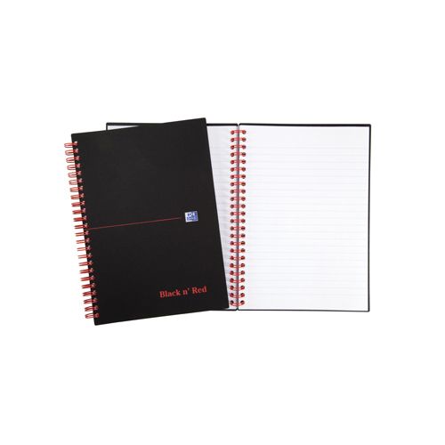 Oxford Oxford BLACK N' RED spiraalblok kunststof, 140 bladzijden ft A5, gelijnd