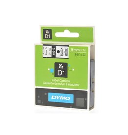 Dymo Dymo D1 tape 9 mm, zwart op wit