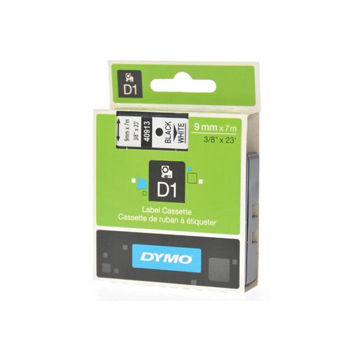 Dymo Dymo D1 tape 9 mm, zwart op wit