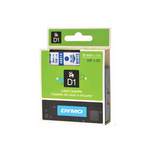 Dymo Dymo D1 tape 9 mm, blauw op wit