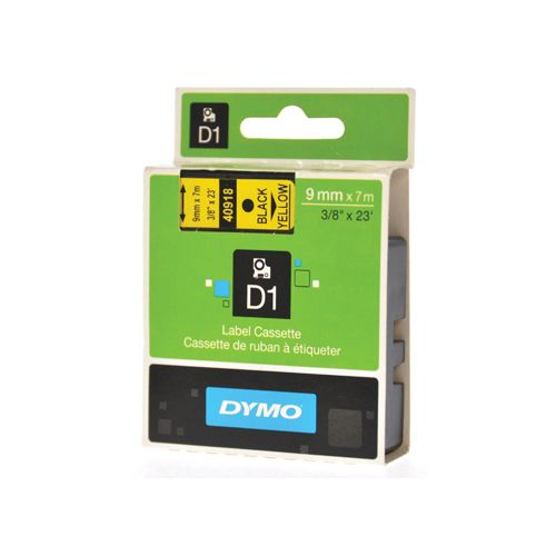 Dymo Dymo D1 tape 9 mm, zwart op geel