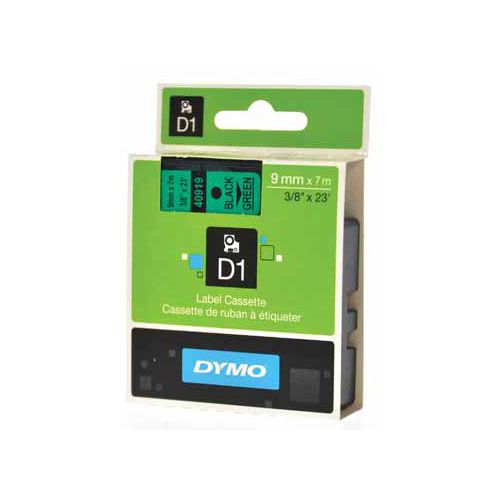 Dymo Dymo D1 tape 9 mm, zwart op groen