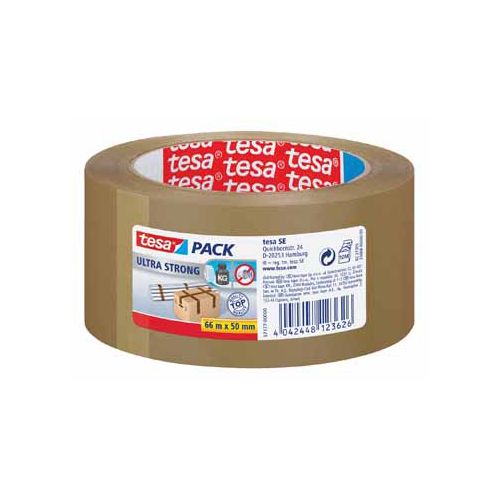 Tesa Tesapack Ultra Strong, ft 50 mm x 66 m, PVC, bruin