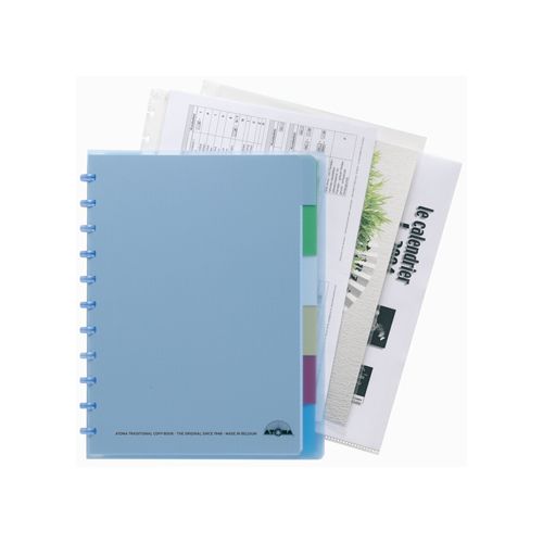 Atoma Atoma Trendy schrift, ft A4 +, 120 bladzijden, gelijnd, met 6 tabbladen en 5 showtassen, in geassorteerde