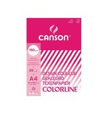 Canson Canson tekenpapier Colorline, 150 g, ft 21 x 29,7 cm, A4, geassorteerde kleuren, blok van 20 vel