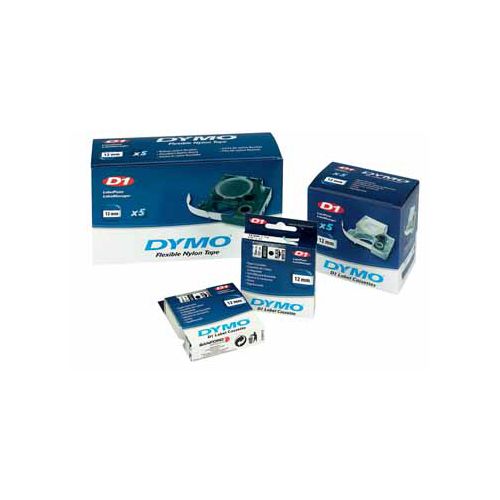 Dymo Dymo D1 tape 6 mm, zwart op transparant