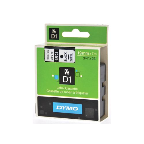 Dymo Dymo D1 tape 6 mm, zwart op wit