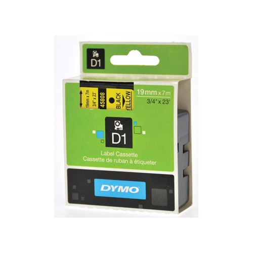 Dymo Dymo D1 tape 6 mm, zwart op geel