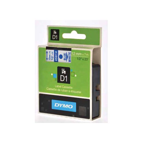 Dymo Dymo D1 tape 12 mm, blauw op wit