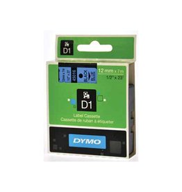 Dymo Dymo D1 tape 12 mm, zwart op blauw