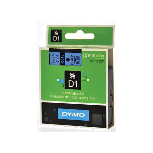 Dymo Dymo D1 tape 12 mm, zwart op blauw