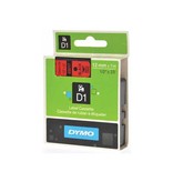 Dymo Dymo D1 tape 12 mm, zwart op rood