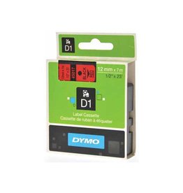 Dymo Dymo Tape D1 12Mm Zw/Rood [1st]