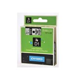 Dymo Dymo D1 tape 19 mm, zwart op transparant