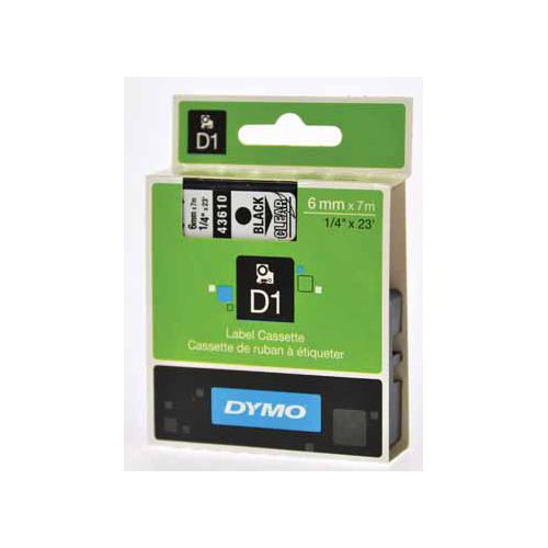 Dymo Dymo D1 tape 19 mm, zwart op transparant