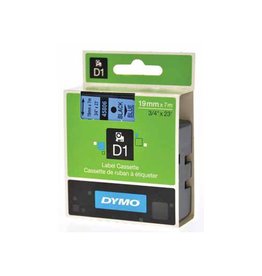 Dymo Dymo D1 tape 19 mm, zwart op blauw