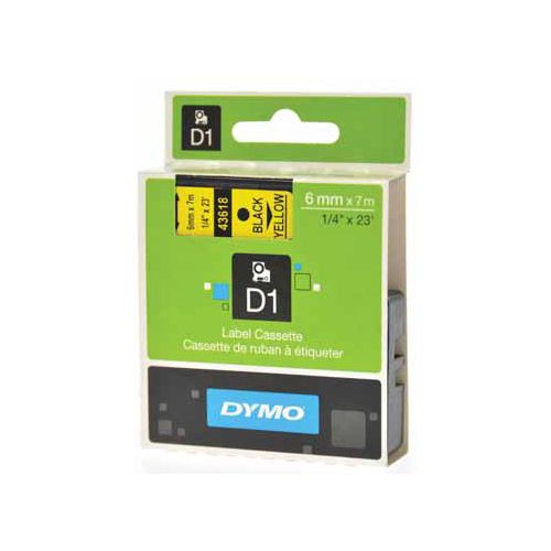 Dymo Dymo D1 tape 19 mm, zwart op geel