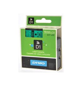 Dymo Dymo D1 tape 19 mm, zwart op groen