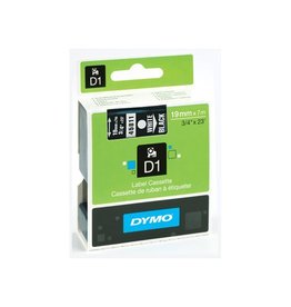 Dymo Dymo D1 tape 19 mm, wit op zwart