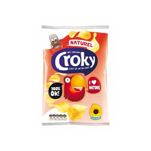 Croky Croky chips naturel, zakje van 100 gram — levering per 12