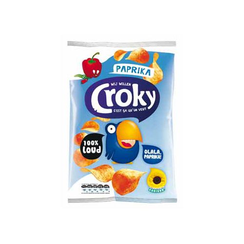 Croky Croky chips paprika, zakje van 100 gram — levering per 12