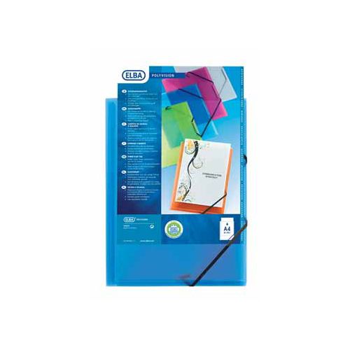 Oxford OXFORD Polyvision elastomap, formaat A4, uit PP, transparant blauw