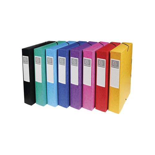 Exacompta Exacompta elastobox Exabox 8 geassorteerde kleuren: geel, rood, roze, paars, blauw, turquoise, groen e...