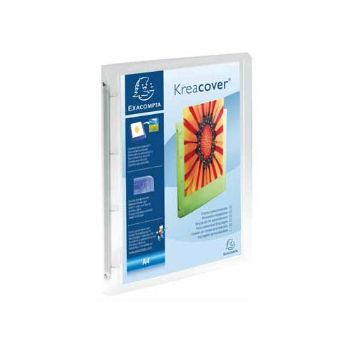 Exacompta Exacompta Personaliseerbare ringmap Kreacover 4 ringen, transparant wit