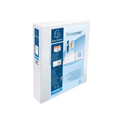 Exacompta Exacompta Personaliseerbare ringmap Kreacover 4 ringen van 50 mm, rug van 7 cm, wit