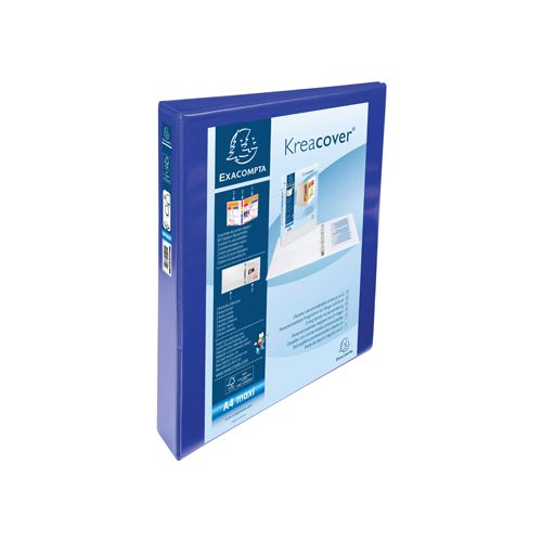Exacompta Exacompta Kreacover personaliseerbare ringmap blauw 4 ringen van 25 mm