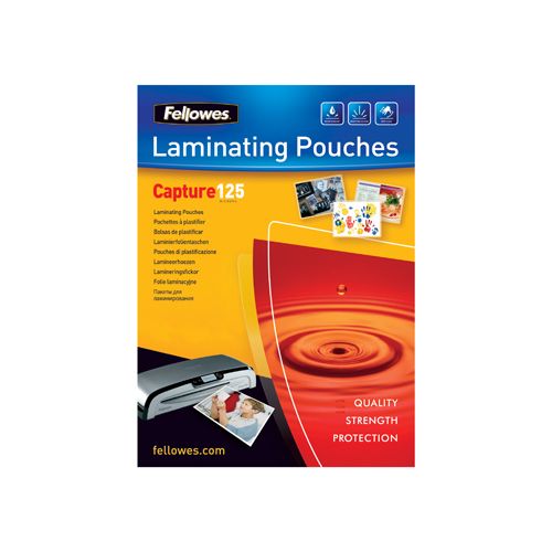 Fellowes lamineerhoes Capture125 ft 83 x 113 mm, 250 micron (2 x 125 micron), pak van 100 stuks