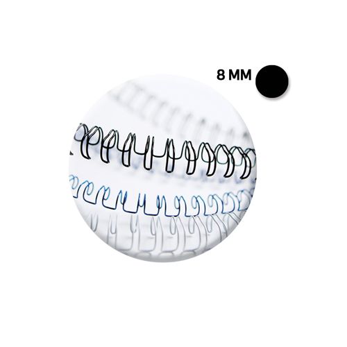 Fellowes Fellowes draadruggen, doos van 100 stuks, 8 mm, zwart