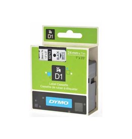 Dymo Dymo D1 tape 24 mm, zwart op wit