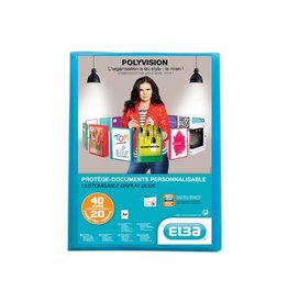 Oxford OXFORD Polyvision personaliseerbare presentatiealbum, formaat A4, uit PP, 20 tassen, blauw