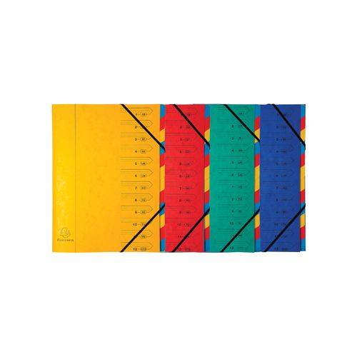 Exacompta Exacompta Sorteermap 12-delig, geassorteerde kleuren