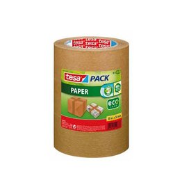 Tesa Tesapack paper ecoLogo, ft 50 mm x 50 m, bruin, pak van 3 stuks